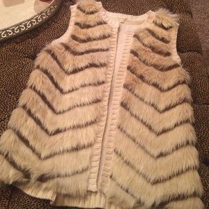 Faux fur sweater vest